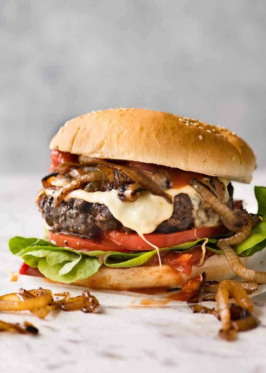 Close up of Hamburger recipe, ready to be eaten