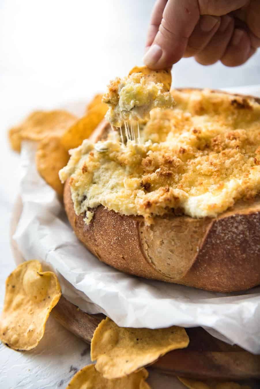 It's a Jalapeño Popper - in dip form! A warm creamy dip spiked with jalapeño, topped with a crunchy panko topping! www.recipetineats.com