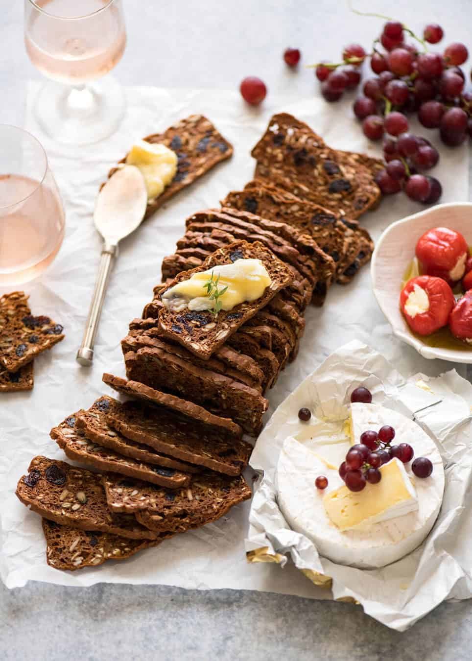 Homemade Gourmet Crackers with Cranberries - simple to make, tastes way better and costs less than 20% that buying these at gourmet stores! Fantastic crackers for creamy cheeses, especially blue cheese. recipetineats.com