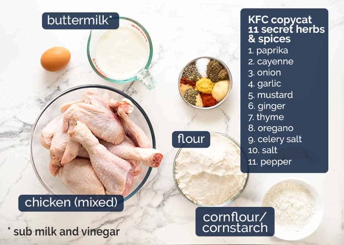 Ingredients for Fried Chicken