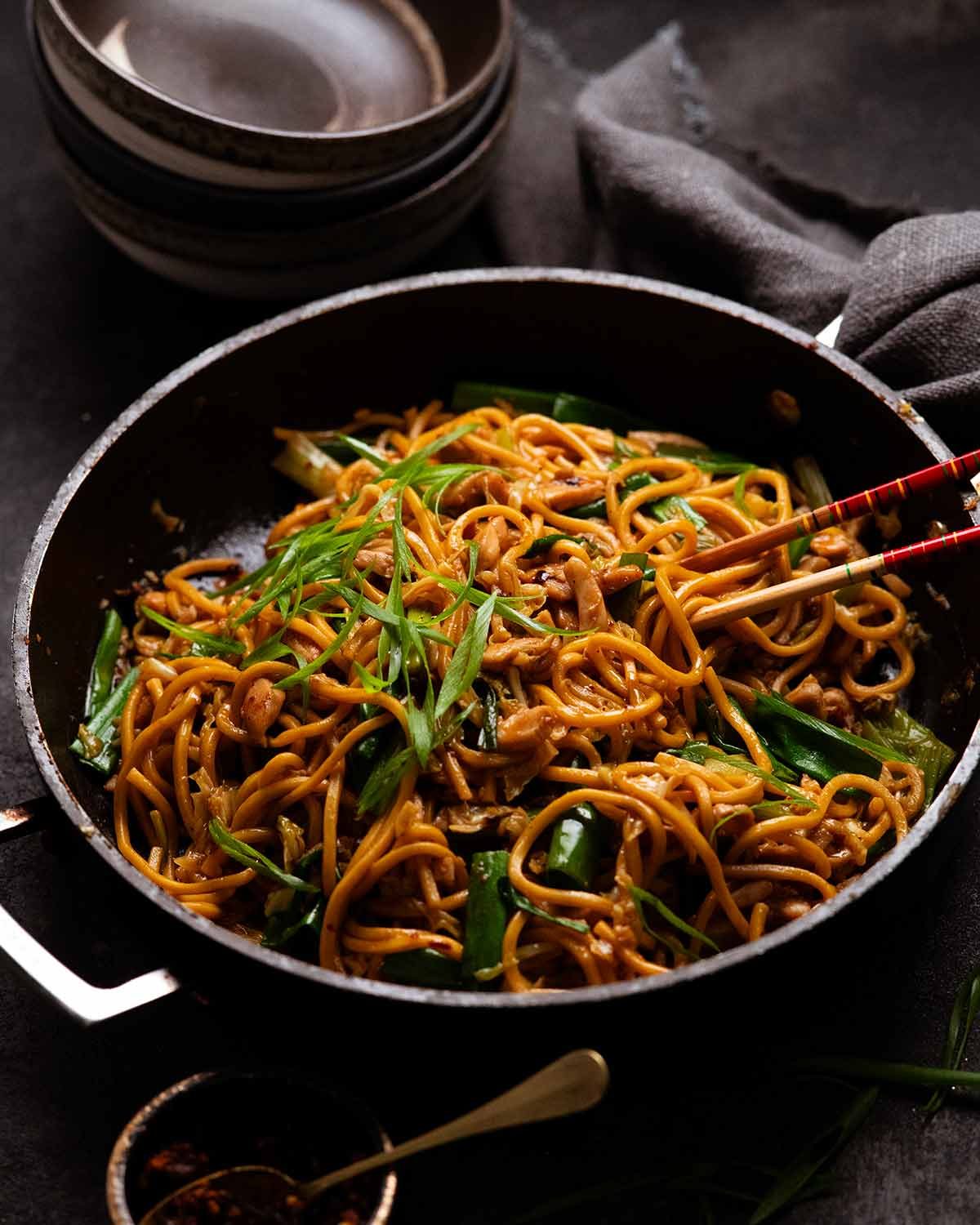 The fastest noodle stir fry I know