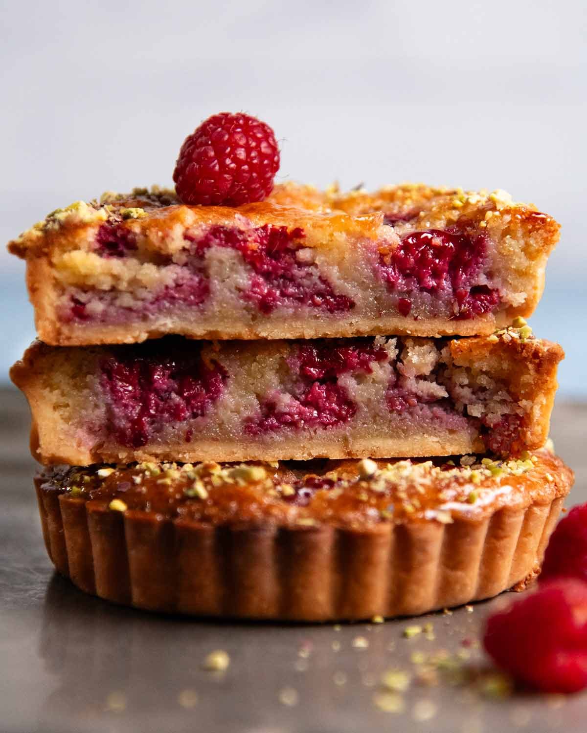 Raspberry almond tarts
